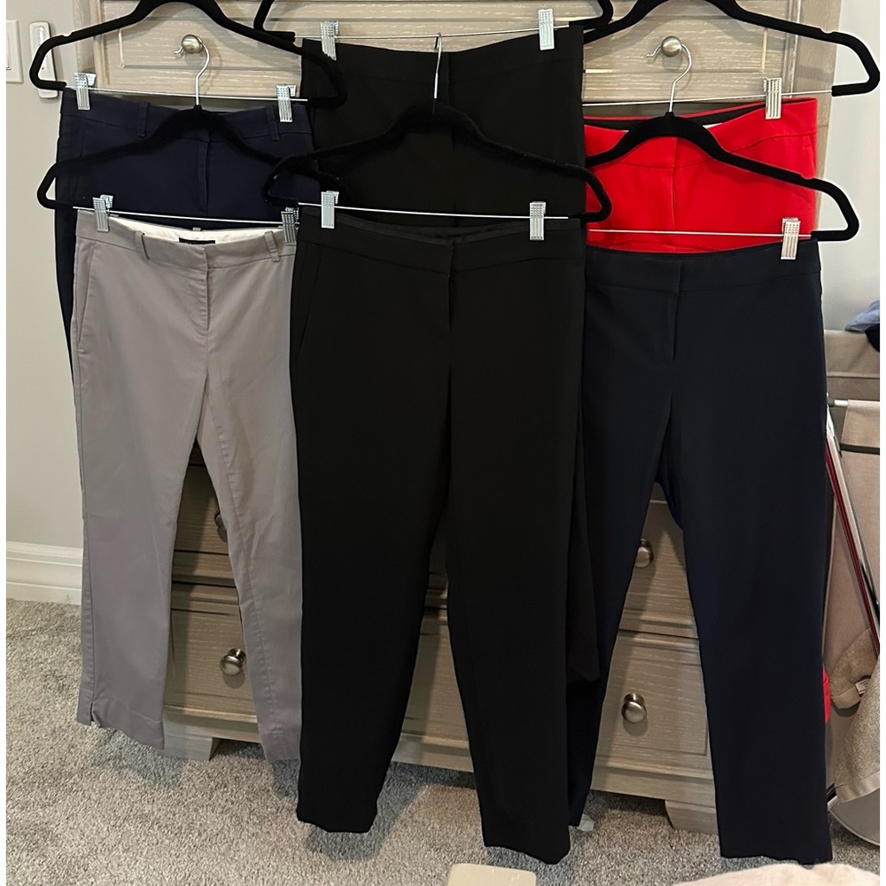 Ann Taylor Women's Straight Leg Pants - Black, Gray, Red, Navy